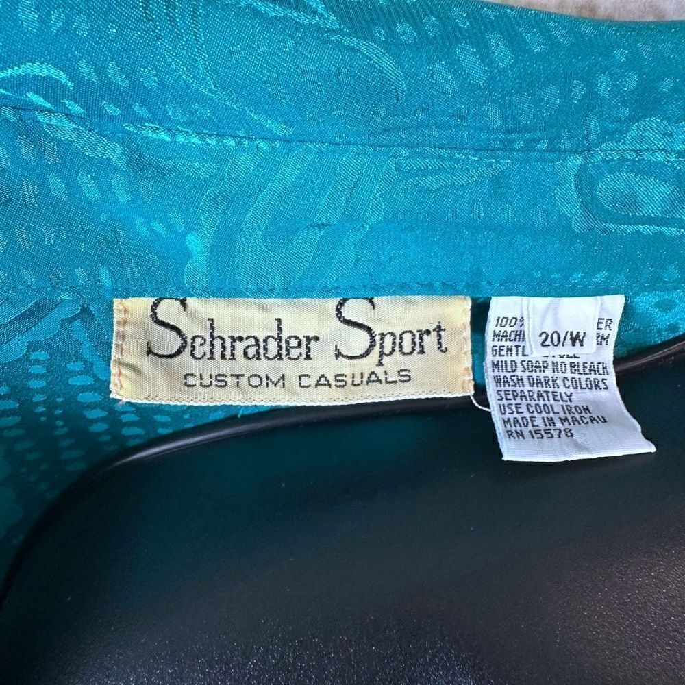 Vintage Schrader Sport Oversized Teal Green Mumu Women’s Size 20W - Picture 2 of 10